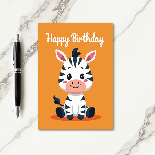 Cute Striped Creature Birthday Card