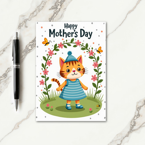 Cute Stripes Mothers Day Card