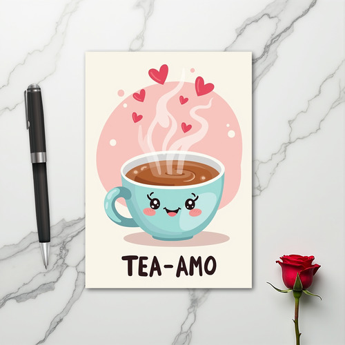 Cute Tea Amo I Love You Card