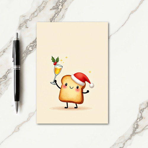 Cute Toast Christmas Party Card
