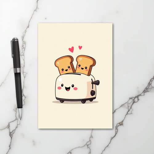 Cute Toaster Love Couple Card