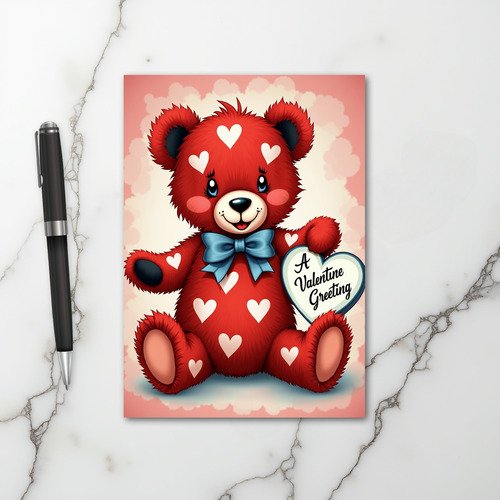 Cute Valentine Teddy Bear Card