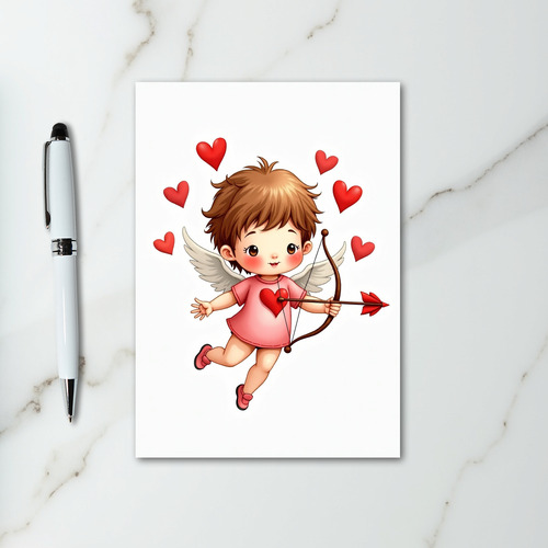 Cute Valentines Day Cupid Card