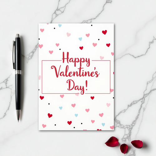 Cute Valentines Heart Dot Matte Card