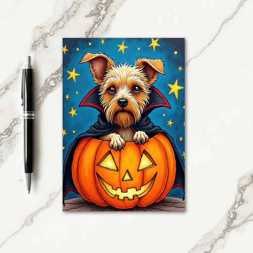 Cute Vampire Pup Halloween Card