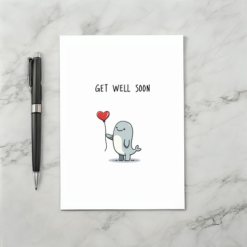 Cute Whale Get Well Card