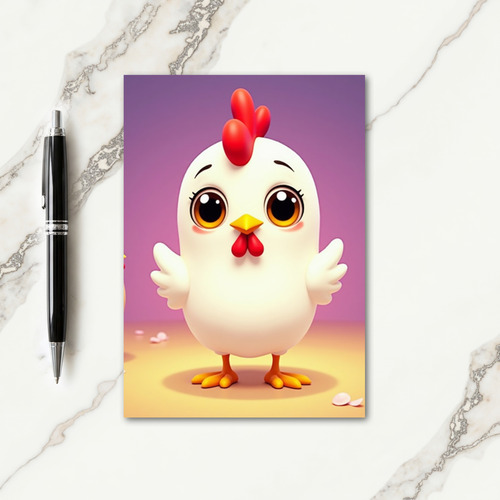 Cute White Bird Art Card