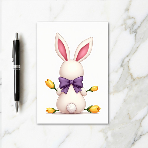 Cute White Rabbit Friend Card