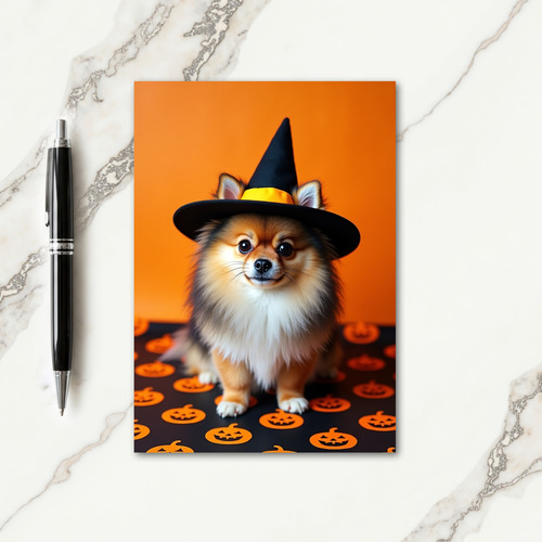 Cute Witch Pup Card
