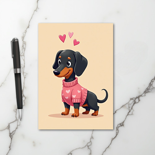 Dachshund Love Hearts Dog Card
