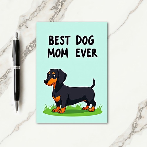Dachshund Mothers Day Illustration Card