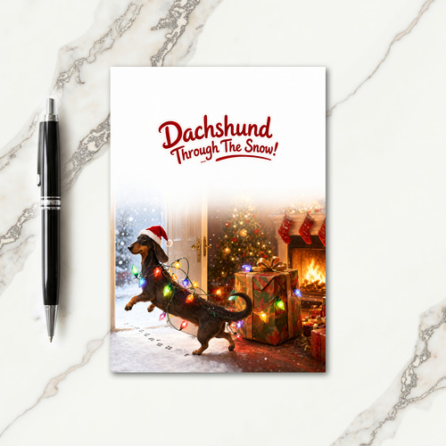 Dachshund Through The Snow Card