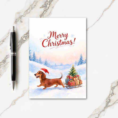 Dachshund Xmas Card