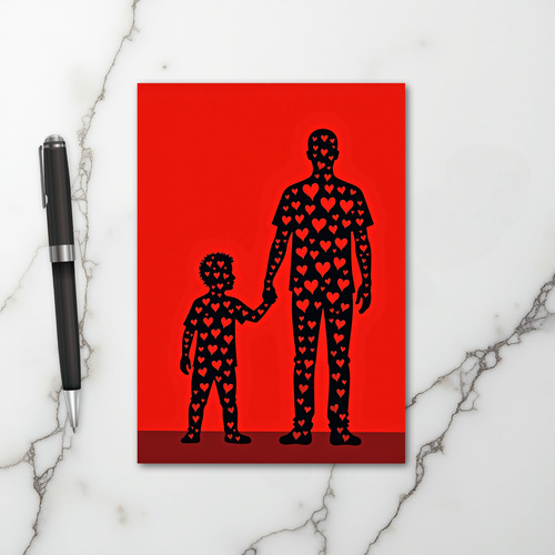Dad And Son Love Hearts Card