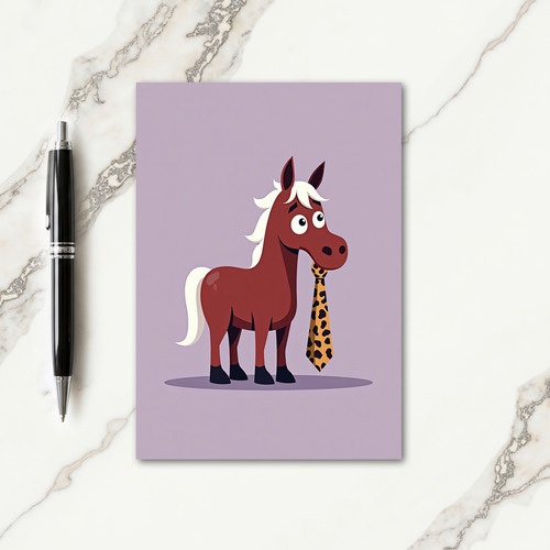 Dads Day Spotted Tie Horse Card