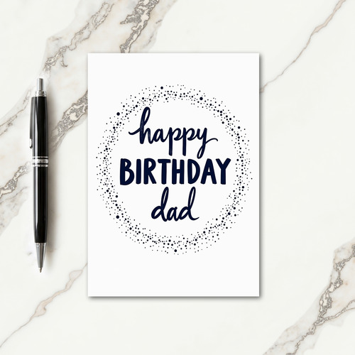 Dads Dot Border Birthday Card