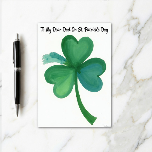 Dads Shamrock St Patricks Day Card