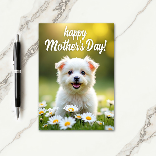 Daisies And Dog Mothers Day Card
