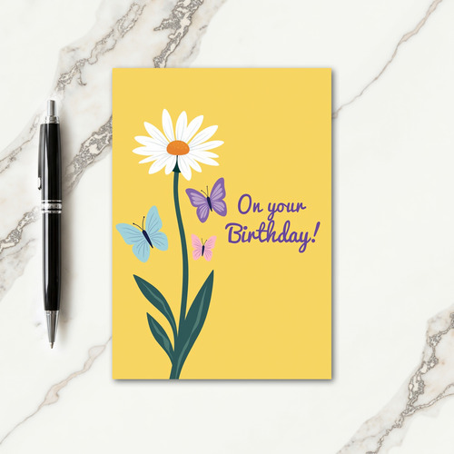 Daisy Butterfly Birthday Card