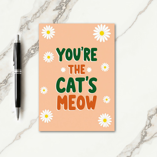 Daisy Cats Meow Compliment Card