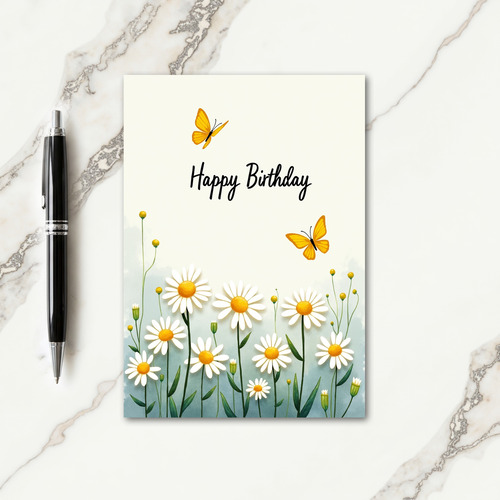Daisy Field Birthday Card