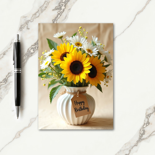 Daisy Flower Birthday Card