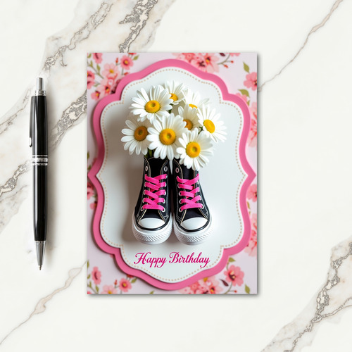 Daisy Shoe Birthday Card