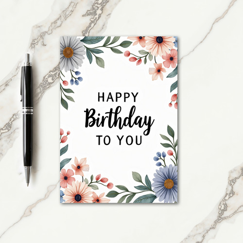 Daisy Watercolor Birthday Card
