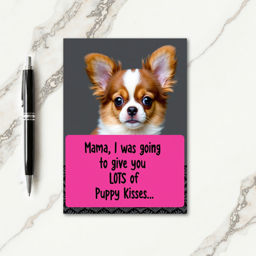 Damask Puppy Kisses Card