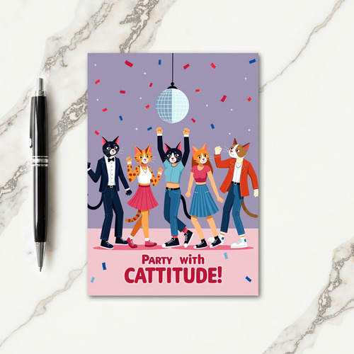 Dancing Cats Birthday Card