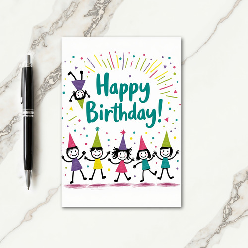 Dancing Figures Birthday Card