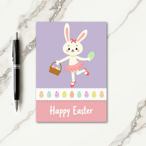 Dancing Rabbit Pattern Egg Card