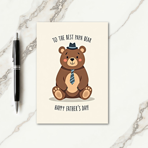 Dapper Bear Fathers Day Card