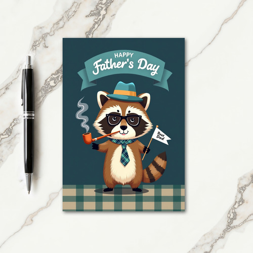 Dapper Best Dad Cartoon Card