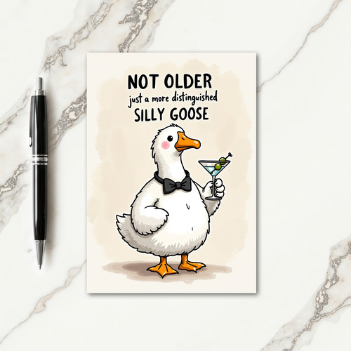 Dapper Bird Birthday Party Card