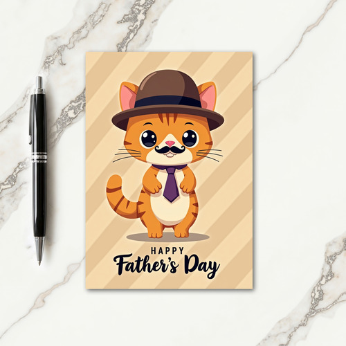 Dapper Cat Fathers Day Card