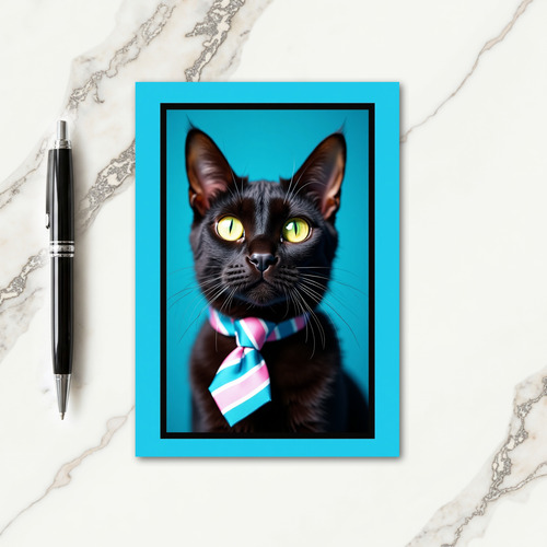 Dapper Cat Fathers Day Portrait Card