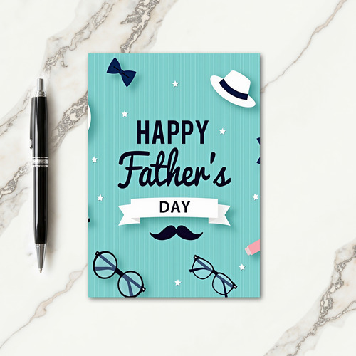 Dapper Fathers Day Icons Card