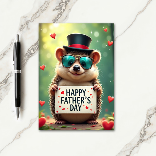 Dapper Hedgehog Fathers Day Card