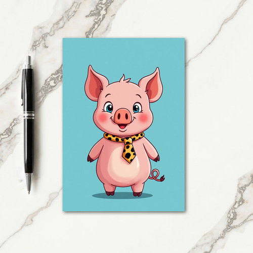 Dapper Pig Fathers Day Card