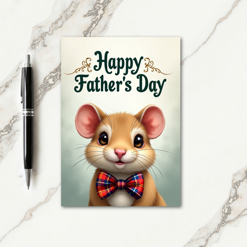 Dapper Plaid Bow Father Card