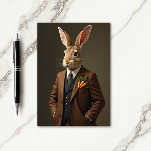 Dapper Rabbit Pattern Card