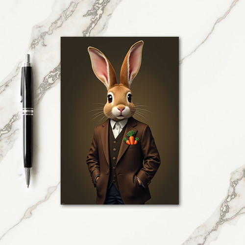 Dapper Rabbit Portrait Card