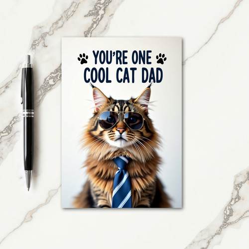 Dapper Tabby Fathers Day Card