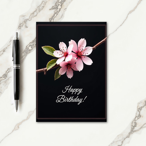Dark Floral Birthday Card