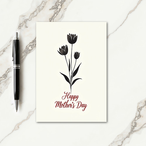 Dark Floral Mothers Day Card