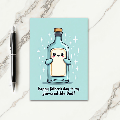 Darling Fathers Day Bottle Card