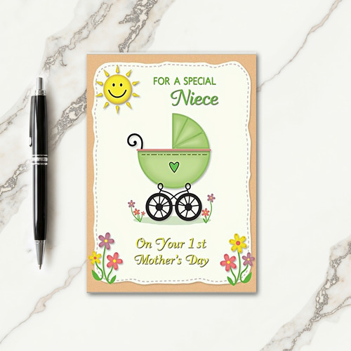 Dashed Border Baby Card