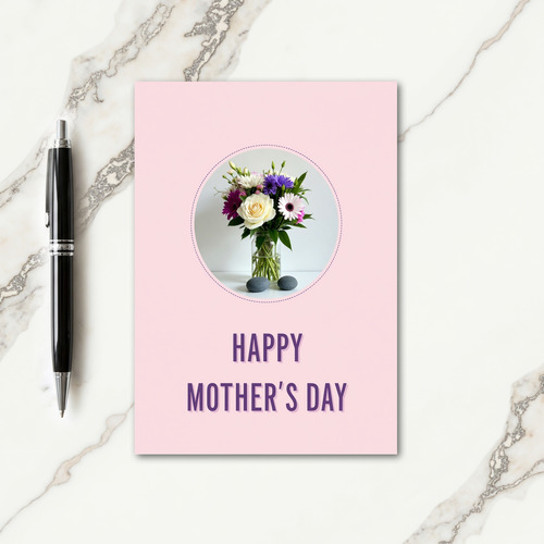 Dashed Circle Floral Card