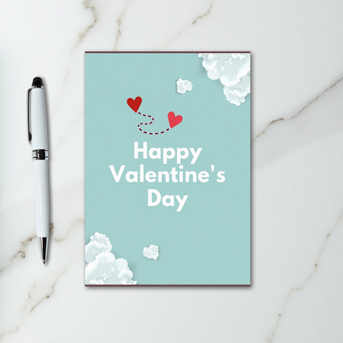 Dashed Hearts Valentine Day Card